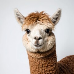 Obraz premium Portrait of a Brown Alpaca
