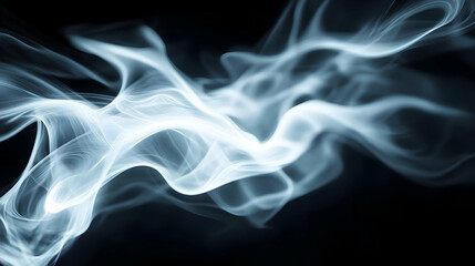 Fototapeta premium A mesmerizing swirl of smoke, captured in a delicate dance of light and shadow against a dark background.