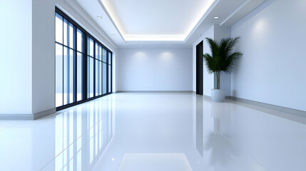 Obraz premium A modern, spacious interior showcasing sleek lines and ample natural light, ideal for various design and architectural projects.