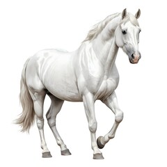 Fototapeta premium Majestic White Horse in Motion