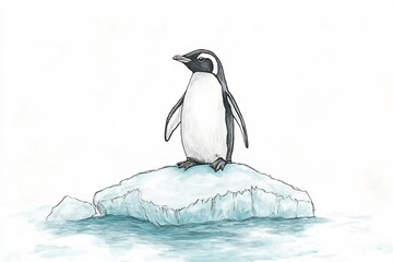Obraz premium penguin on iceberg