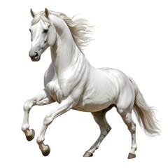Obraz premium Majestic White Stallion in Motion