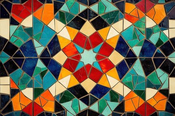 Colorful mosaic pattern with geometric shapes 