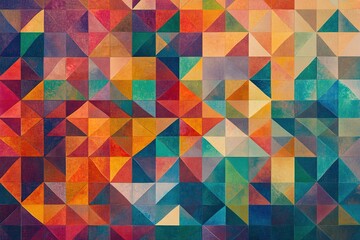 Colorful mosaic pattern with geometric shapes 