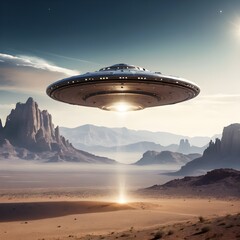 UFO over Desert Landscape