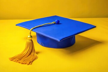 Celebrate graduation with this crisp, high-resolution PNG image of a royal blue cap and tassel.