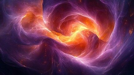 Geometric resilience displayed in an abstract representation of empowerment with swirling geometric shapes in bold purple and gold tones, symbolizing strength and resilience.