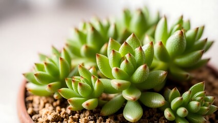 Obraz premium Intricate Textures of Small Green Succulent Plants