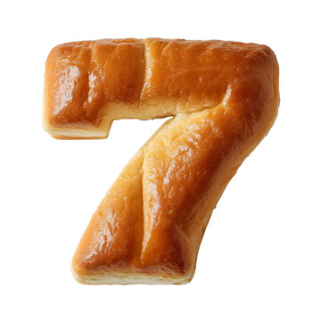 A japanese milk bread in the shape of the number "7"