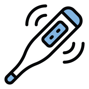 recommend clip art: Fever Thermometer Icon Temperature Check in Flat Line Color Style.