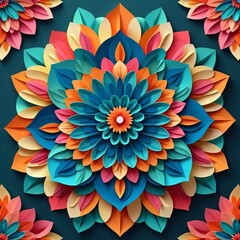 Colorful Paper Flower Mandala Design