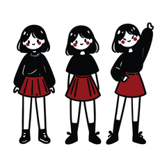 vector illustration of a girl