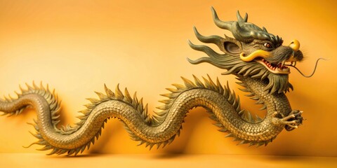 Obraz premium Color a majestic 2024 Chinese dragon: long-exposure contour art, a mystical Asian symbol coloring page.