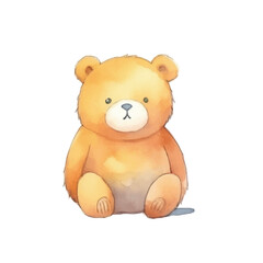 watercolors Cute bear confused illustration 