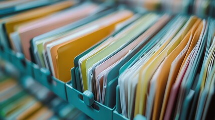 Obraz premium document management system in action, with digital folders and files neatly organized on a user-friendly interface.