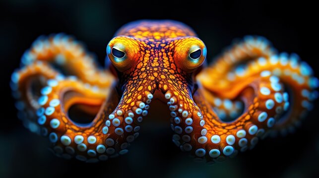 Close-up of Colorful Octopus in Aquarium