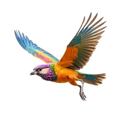 Fototapeta premium Vibrant Rainbow Bird in Flight