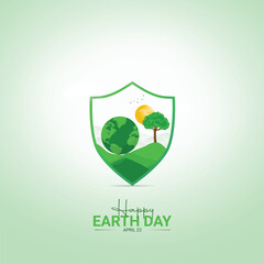 Earth day creative concept. Earth day for social media post design