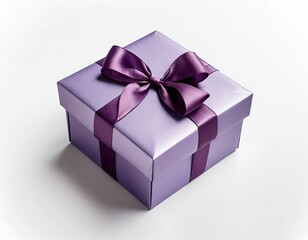 Obraz premium Purple Gift Box with Purple Ribbon