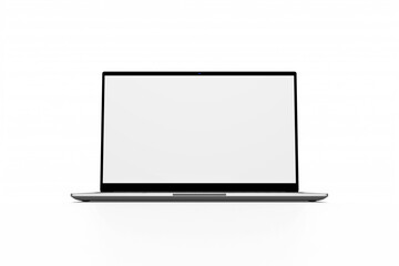 Laptop with blank screen isolated on white background,  aluminium body, 3D rendering
