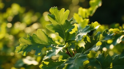 Obraz premium Vibrant oak sapling in rich soil, symbolizing growth and renewal in nature. 