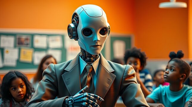 The Robotic Teacher: AI in Modern Education - Powered by Adobe