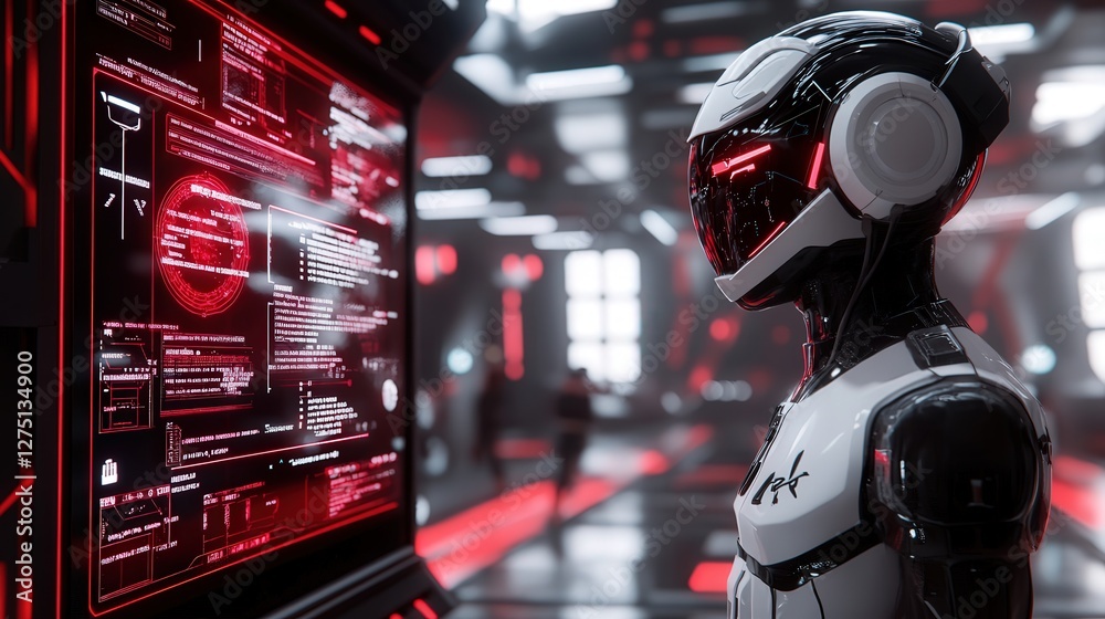 Poster ai cybersecurity system actively detecting and neutralizing a ransomware malware attack in real time