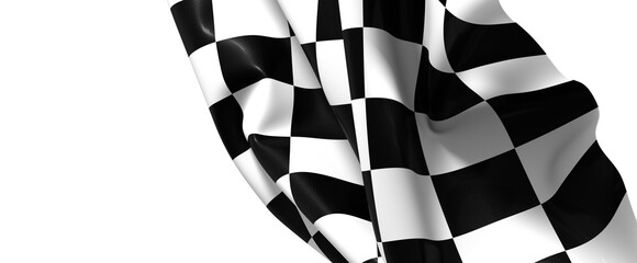 Waving racing finish flag in