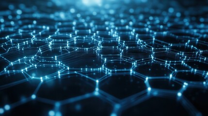hexagonal background showing the flow of human social networking connections, highlighting the web of communication between people.