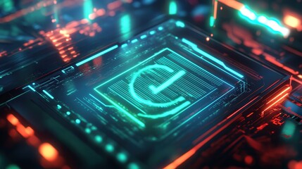 futuristic neon green checkmark glowing over a document icon, signifying the successful completion of an audit and financial verification