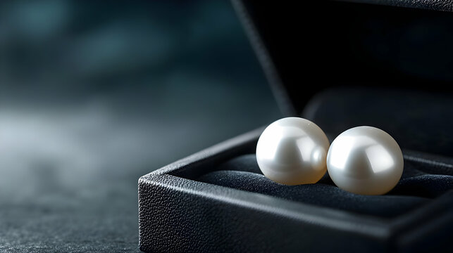 Elegant pearls resting in a luxurious black jewelry box, symbolizing beauty and sophistication in modern lifestyle.