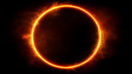 Fiery Ring Of Celestial Energy Encircling Darkness