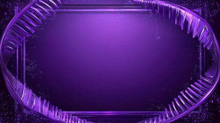 Dna biotechnology science background in purple futuristic style with blank space, abstract molecular structure and genetic research concept



