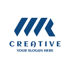 Initial Letters mr or rm Logo Designs. letter mr typography simple geometric logotype. Vector illustration