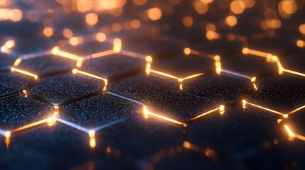 hexagonal grid representing interconnected human relationships, symbolizing a network of people within a social community.