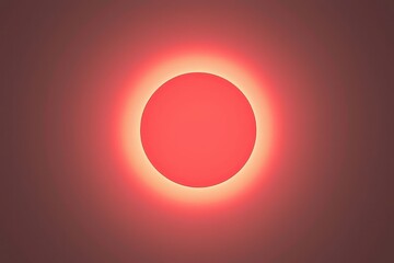 Breathtaking Solar Eclipse with Glowing Red Halo Effect