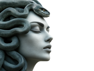 The Enigmatic Gorgon: A Mythical Being with Serpent Hair, Captivating and Terrifying All with Its Deadly Gaze and Alluring Beauty.