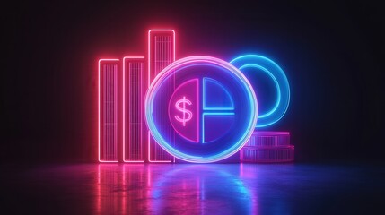 financial planning and investment strategies, showing a flow of money and pie charts symbolizing budget allocation