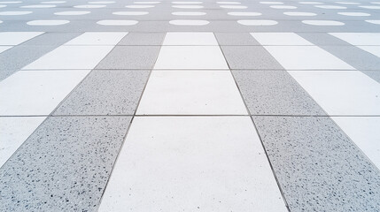 Geometric Ground: An artistic perspective of a repetitive geometric pattern, creating a sense of depth and structure. The interplay of light and shadow adds dimension to the abstract design. 