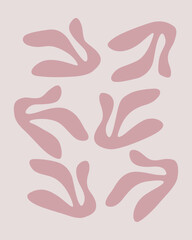 Obraz premium fluid chalk pink leaf icon set