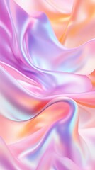 Obraz premium Iridescent pastel satin waves with flowing abstract texture and vibrant color gradient