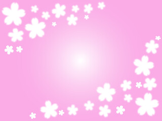 シンプルな桜の花のフレーム　背景