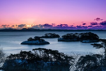 日本三景松島の２月日の出