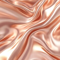 Fototapeta premium A beautiful close-up of soft, flowing fabric in a luxurious rose gold color. The smooth texture and gentle waves create an elegant and sophisticated backdrop for various designs.