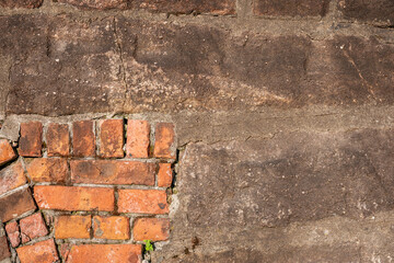 View of the ruined Scranton Iron Furnaces stone facade in Pennsylvania