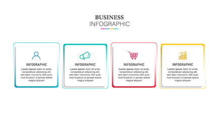 Obraz premium Creative concept for infographic with 4 steps, options, parts or processes. Business data visualization