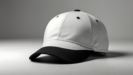 Fototapeta premium Isolated black baseball cap, a blank sport headwear object