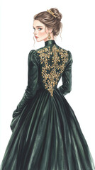 Fototapeta premium A Lady in a Green Gown