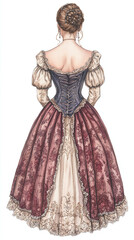 Vintage Lady in Exquisite Gown