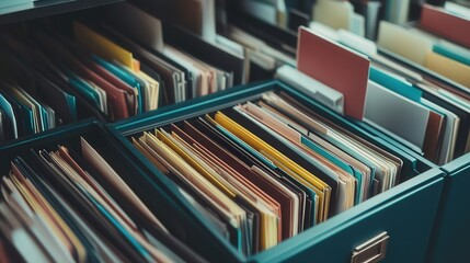 document management system concept with organized digital folders, secure file storage, and easy access for business professionals